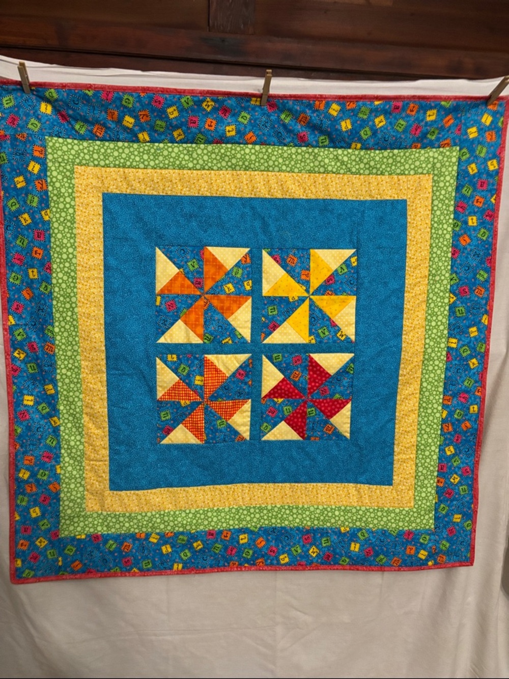 Brand New Colorful Pinwheel Patchwork Quilt